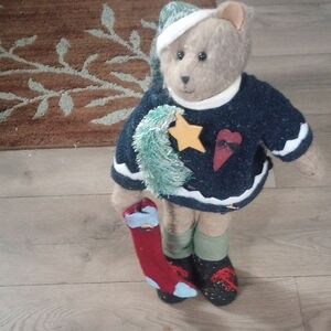Teddy Bear with Festive Sweater Standing Decor